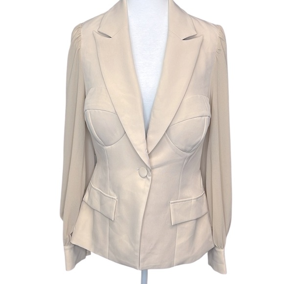 Blithe Cutout Back Blazer Cream - Picture 2 of 6